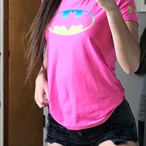Pink neon Batman shirt